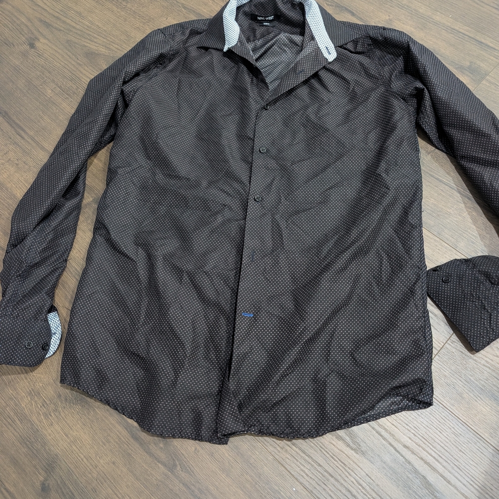 Nine West Black and White Patterned Shirt